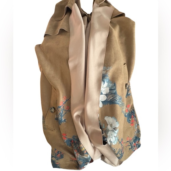 Chico's Floral Faux-Suede Trench Coat - Picture 6 of 8